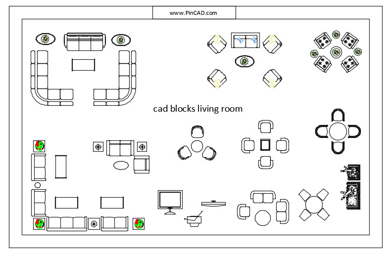 Cad Blocks Living Room PinCad