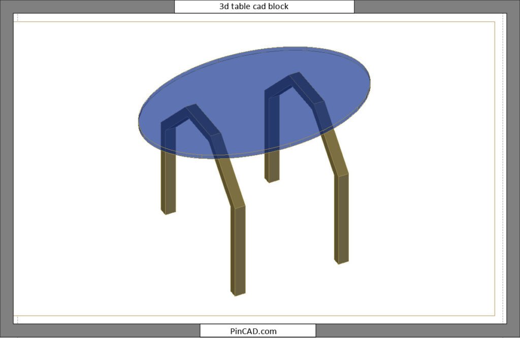 3d table cad block