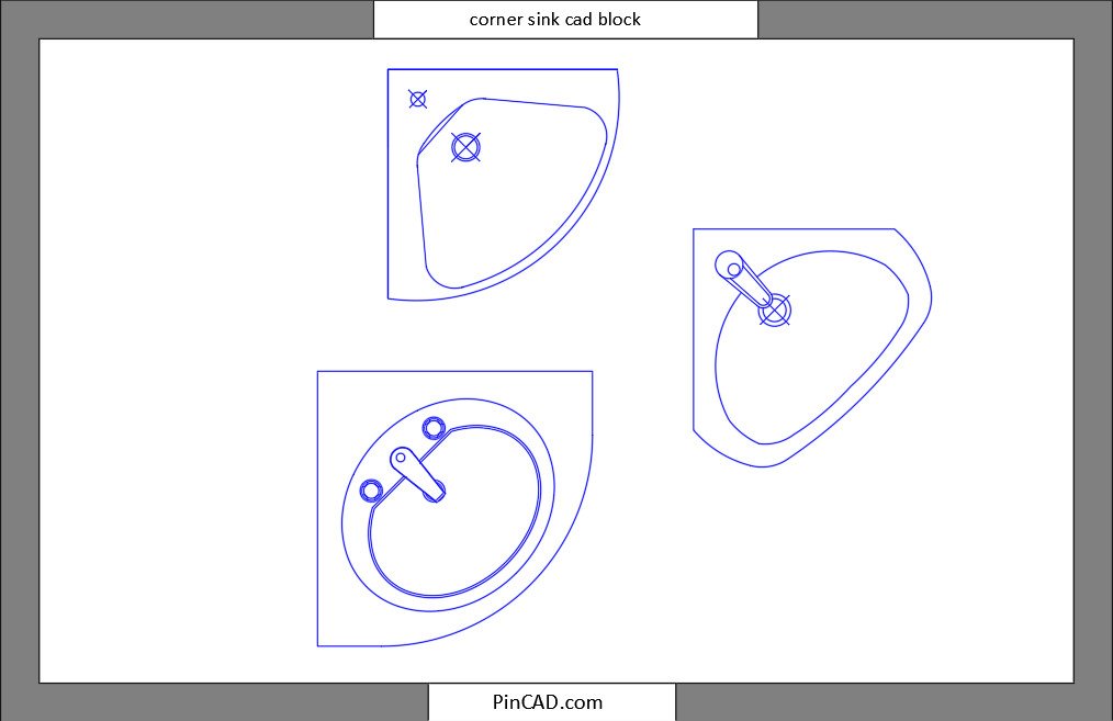 corner sink cad block