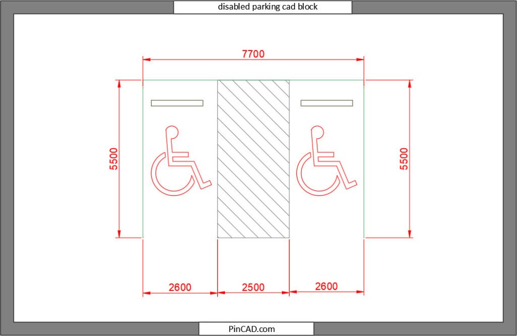 disabled parking cad block