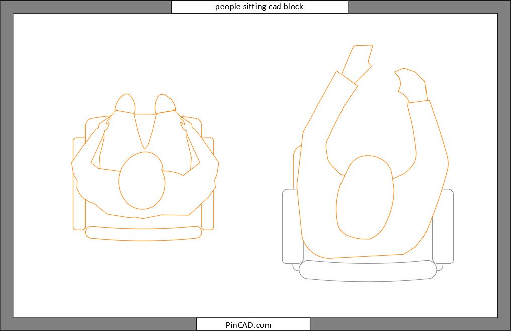 people sitting cad block