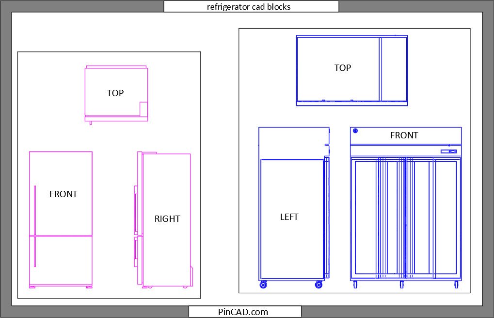 refrigerator cad blocks