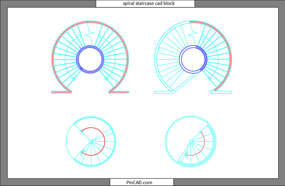 spiral staircase cad block