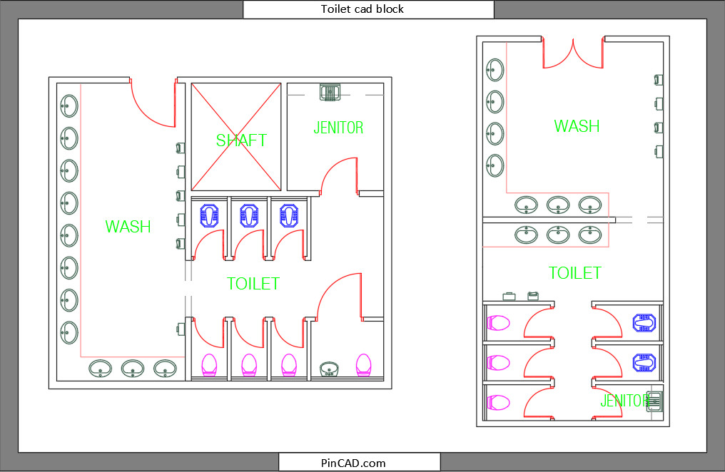 toilet cad block