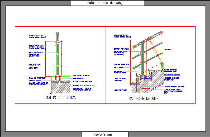 balustrade cad block