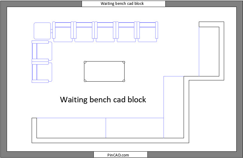 waiting bench cad block