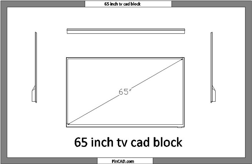 65 inch tv cad block
