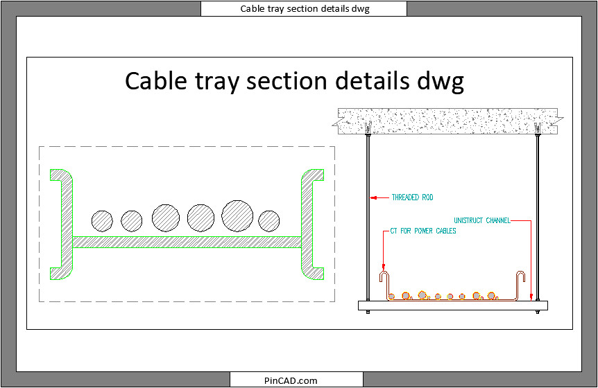Cable tray section details dwg