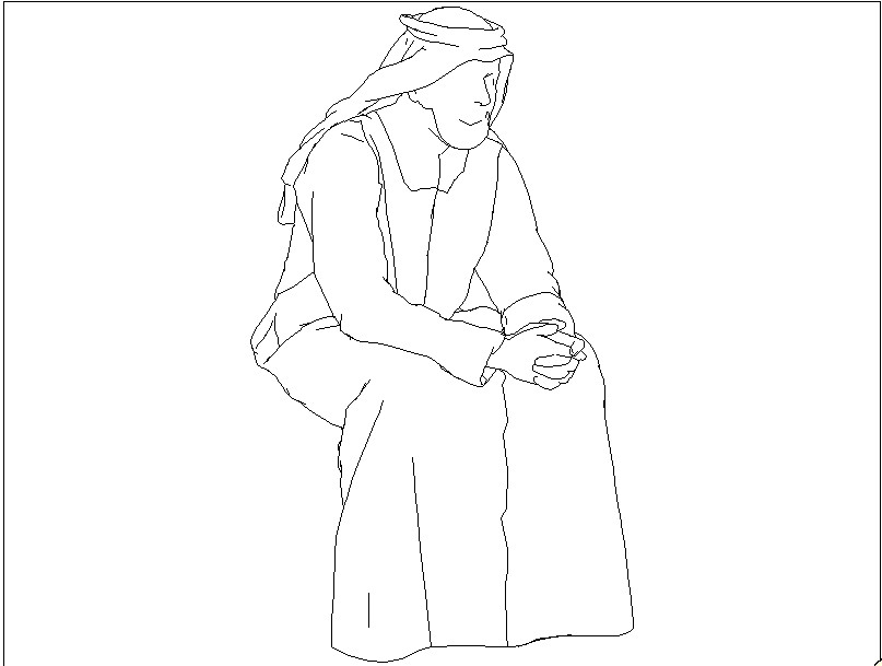 arab people cad block