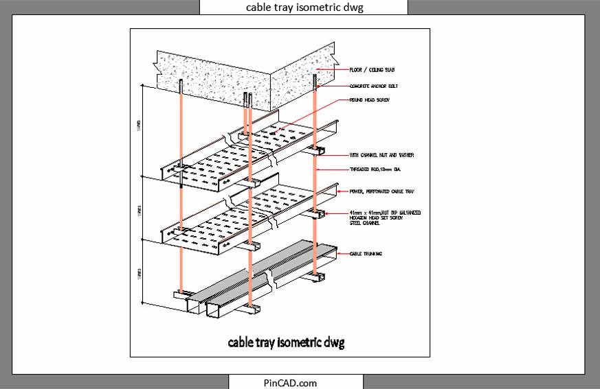 cable tray isometric dwg