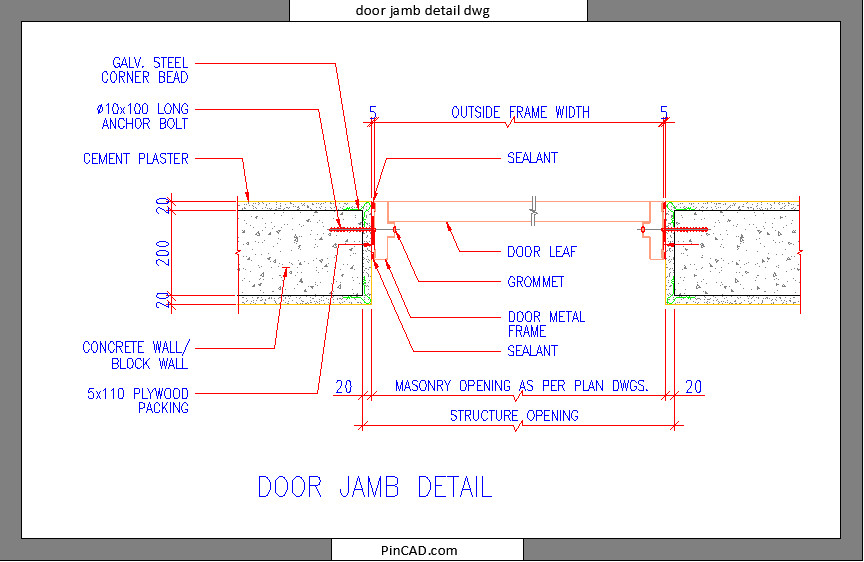door jamb detail dwg