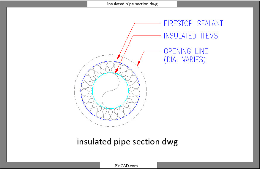 insulated pipe section dwg