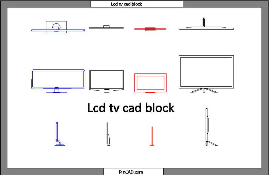 lcd tv cad block
