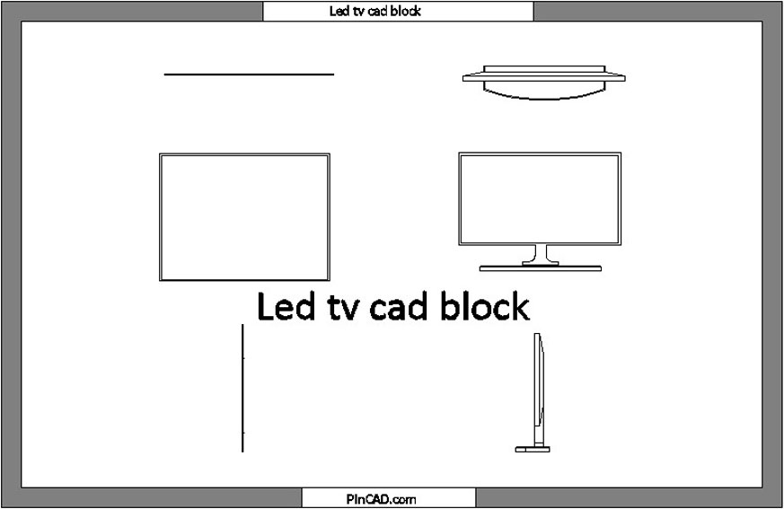led tv autocad block