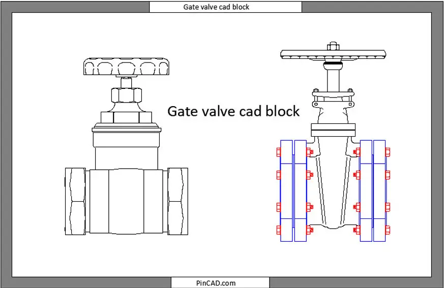 Gate valve cad block