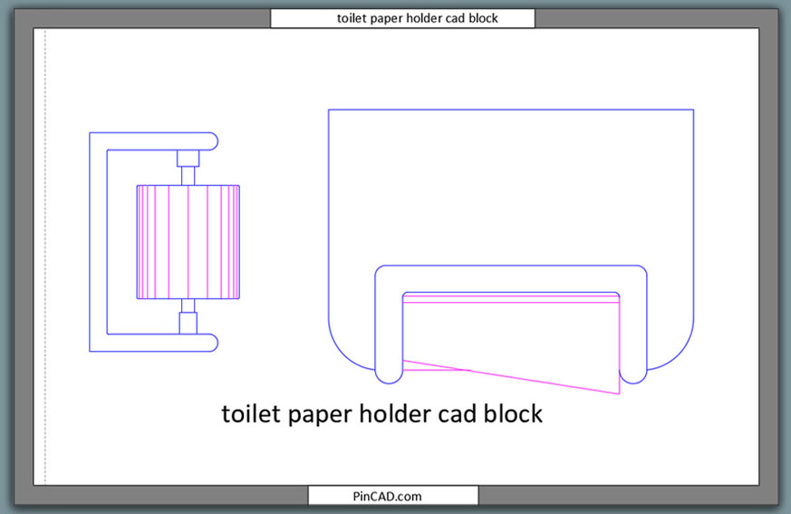 toilet paper holder cad block