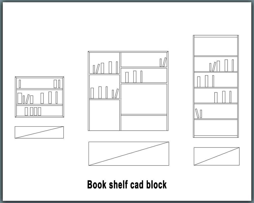 book shelf cad block