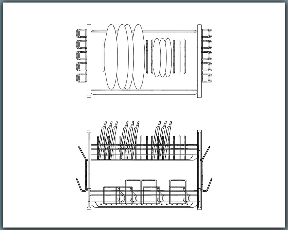 dish rack cad block