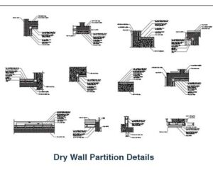 Dry Wall Partition Details CAD Block Free Download - PinCad