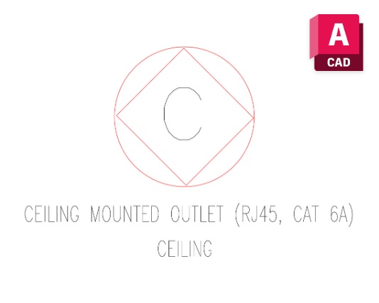 Ceiling Mounted Outlet Rj45