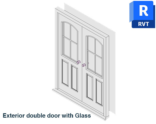 Exterior double door with Glass