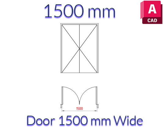 Flush Double Door DWG 1500 mm