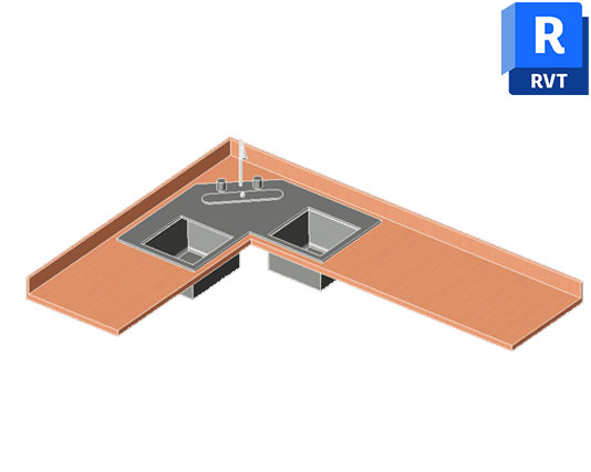 Kitchen counter top with corner sink