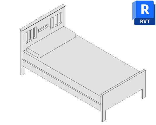 Single Bed Revit Family free download