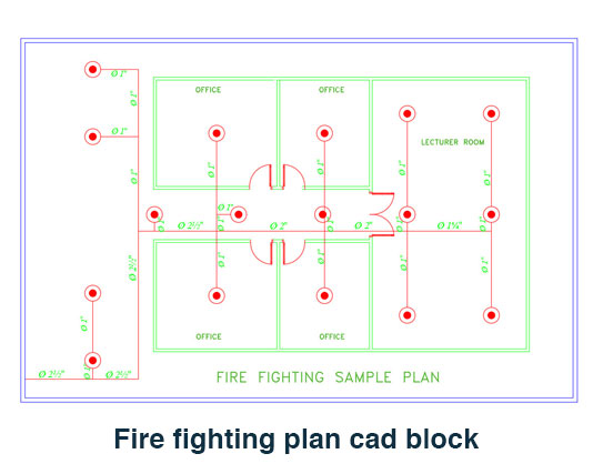 fire fighting plan cad block