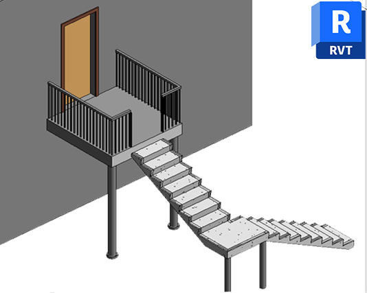 simple stair design with landing