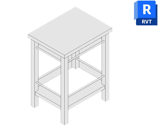 stool table square revit family