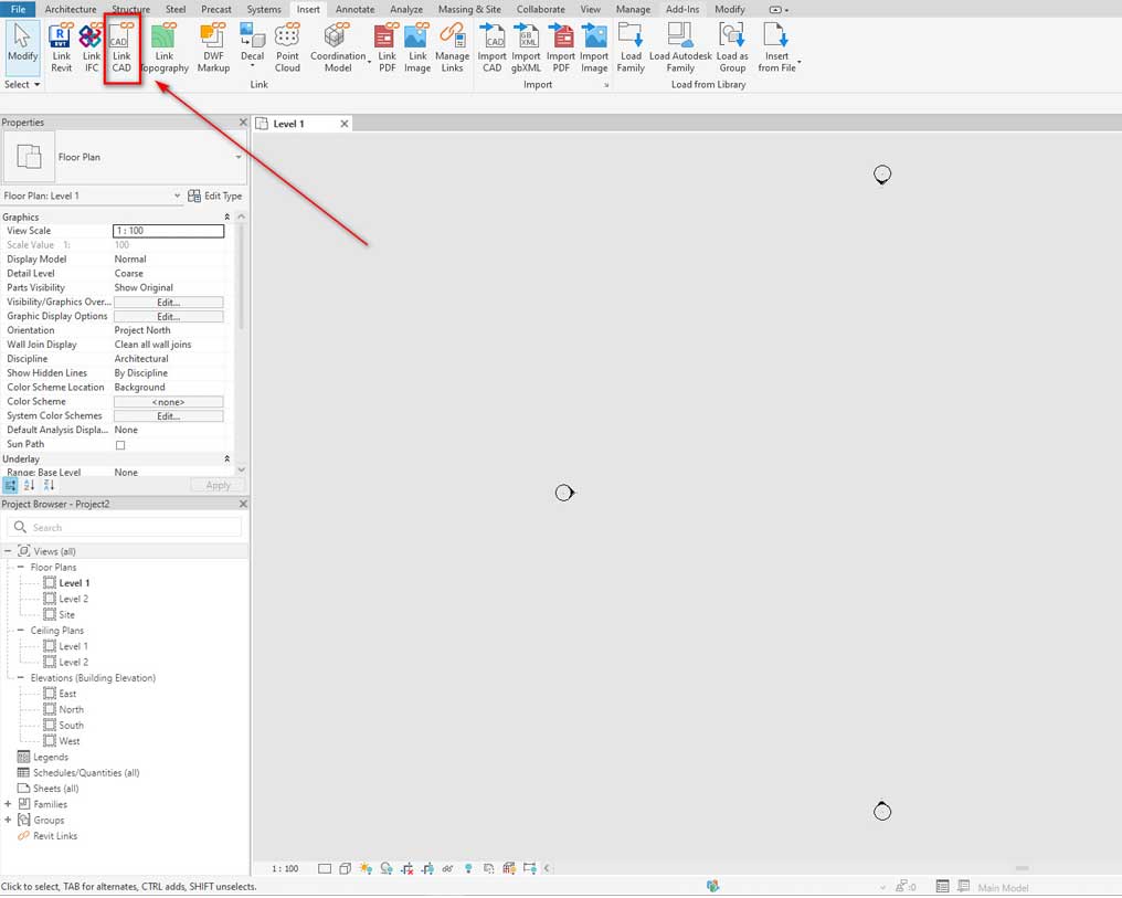 Use the Link CAD Command